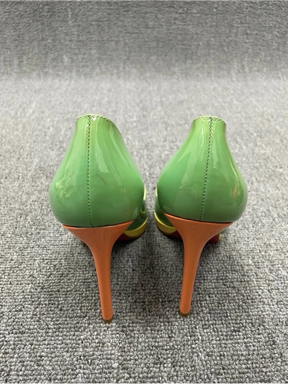 Christian Louboutin Glossy Mint Green Patent Pointed-Toe Pumps